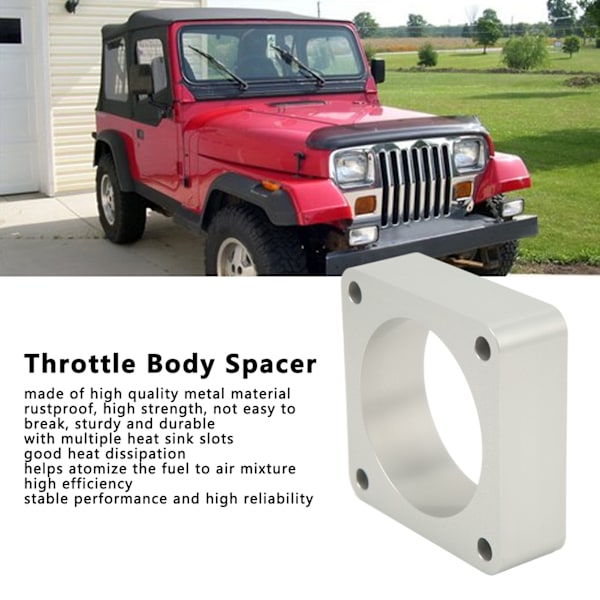 4-Bolts Gasspjeldavstandsstykke Metall Gasspjeldadapterplate Erstatning for JEEP WRANGLER CHEROKEE