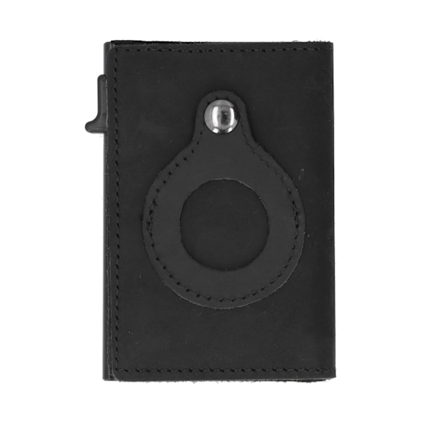 Korthållare i Kohud Anti Lost RFID Multifunktionell Äkta Läder Kreditkortshållare Svart