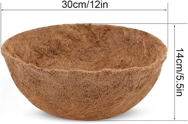Mångsidiga hängande korgfoder, 2 st Naturliga kokosfiberplanteringsfoder, Kokosfiberersättning för hälsosam växtmiljö, Bra luft
