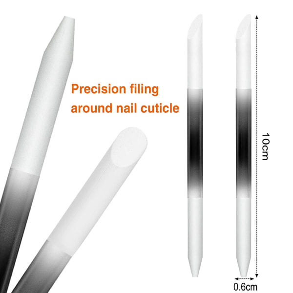 Glass Cuticle Pusher Sæt Cuticle Remover Glass Neglefil Dobbelt