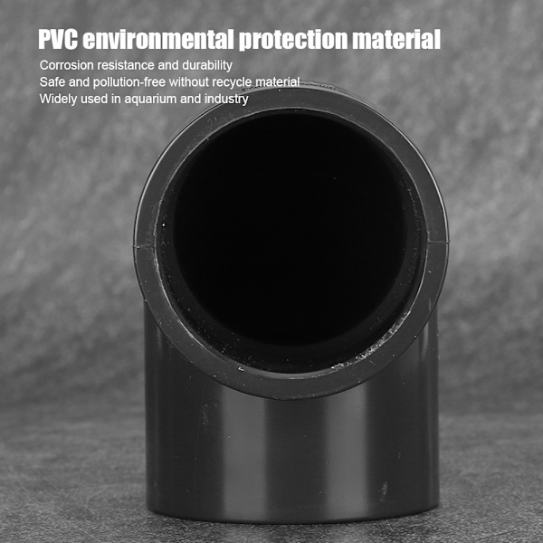 90 Graders Albue PVC Akvarium Avløpsrør Koblinger Akvarium Vann Avløpsrør Forbindelser Grå Innvendig Diameter 40mm/1.6in