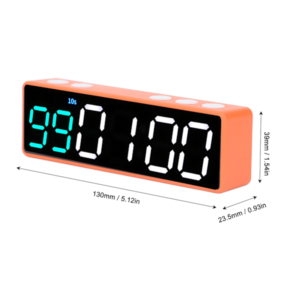 Treningstimer Klokke Stor LED Digital Anti-Svimmelhet Display Treningsintervall Timer for Hjem Garasje Skole Grønn og Hvit