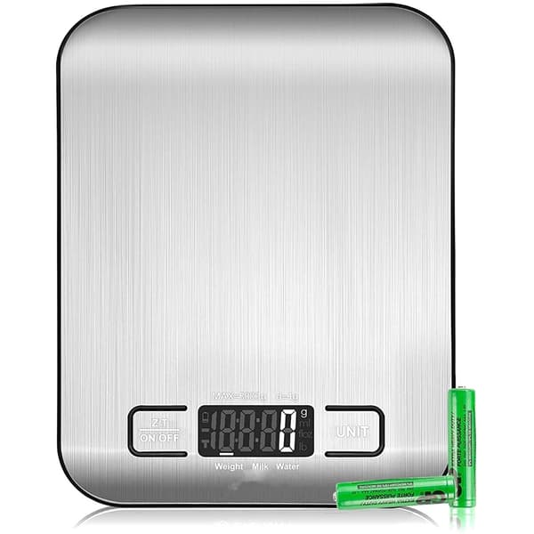 Bærbar digital matvekt, høypresisjonsmåling til 1G, panel i rustfritt stål, multi-enhetskonvertering, automatisk av-funksjon, lett å rengjøre, liten