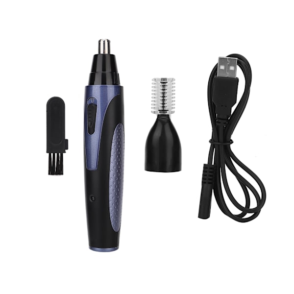 2 i 1 USB Opladning Multifunktionel Elektrisk Næsehårstrimmer Øjenbrynstrimmer Trimningsmaskine Blå(Blå USB Type)