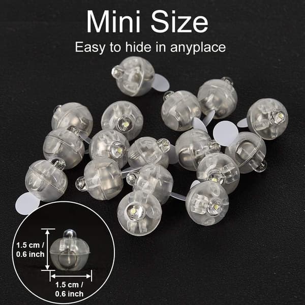 100 kpl LED-ilmapallovalaisin Mini pyöreät pallovalot, vedenpitävä tin