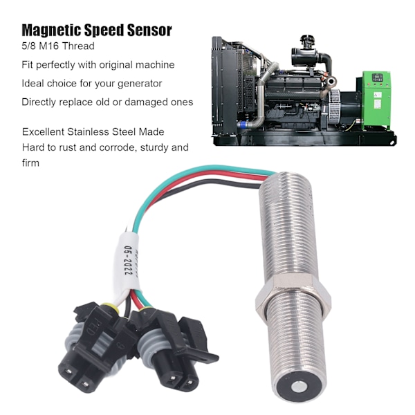 Magnetisk Pickup Hastighedssensor 5/8 M16 UNF Rustfrit Stål MSP6732 Generator MPU Hastighedssensor