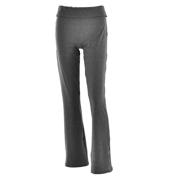 Dam Enfärgad Utsvängd Byxa Butt Lifter Stilren Slim Fit Bell Bottom Byxor för Daglig Fritid Mörkgrå L