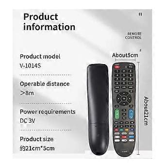 V-1014S Universell Fjernkontroll Multi-Enhetskompatibilitet, Enkelt Oppsett for TV, DVD