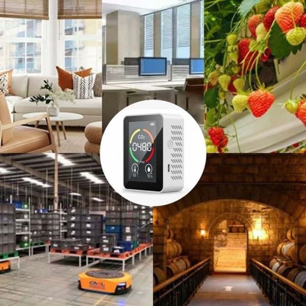 Termohygrometer med avansert NDIR-sensor, digital luftdetektor for CO2-analyse i sanntid, intelligent luftkvalitetsmonitor med flere