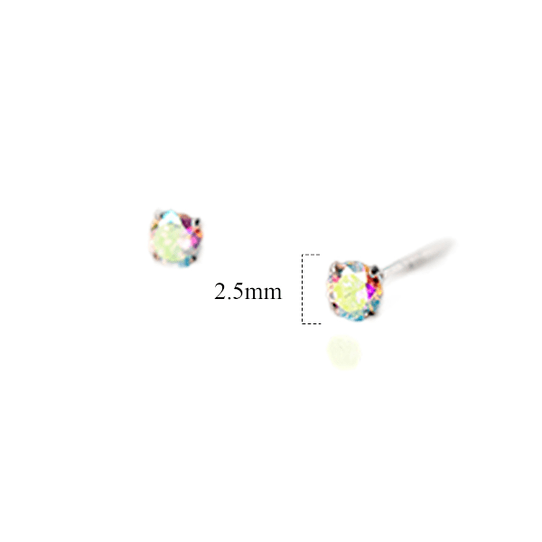 S925 Sterling Sølv Mini Fire-Claw Farvet Diamant Enkelt Diamant Ørestik Ørehull Simpel Lille All-Match Kvinders Øreringe G6535