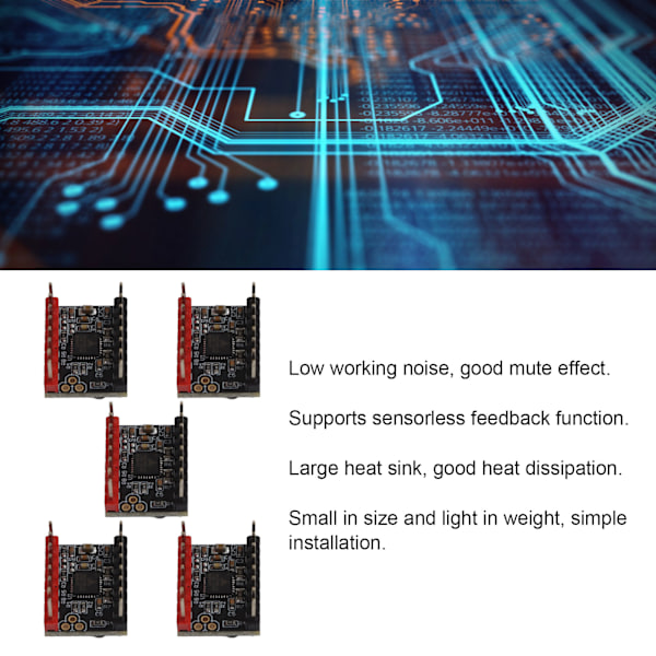 5 Sarjaa Askelmoottorin Ohjain UART-Tilassa Äänettömän Moduulin kanssa Jäähdytyselementin TMC2209 Lisävarusteella
