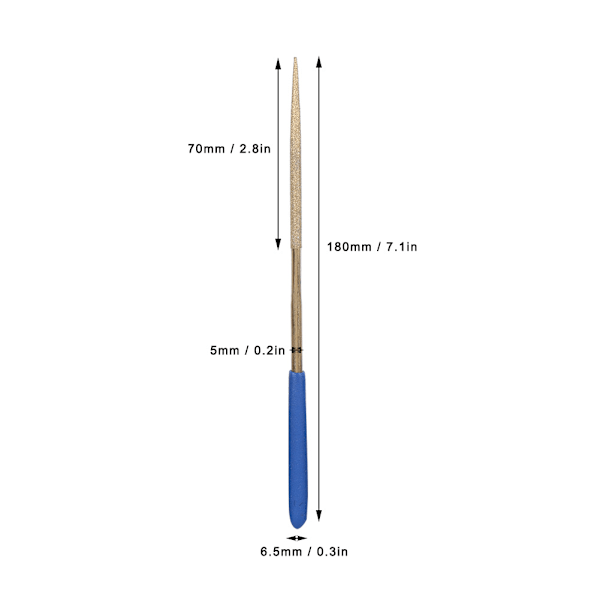 10 kpl 5x180mm titaanipinnoitettu teräksinen timanttitiedostojen sarja hiomiseen ja leikkaamiseen