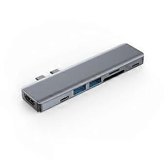 Dobbelt-hovedet PD Adapter -kompatibel PD Data Port Hub Thunderbolt 3 Usb Type C Hub