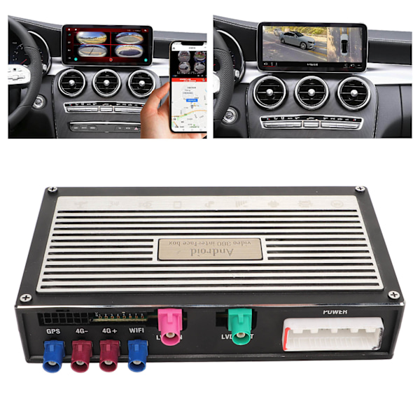 för Android Trådlös Dekoderbox 8 Kärnor Carplay Auto Modul Mottagare Retrofit Box Panoramisk 360 Ersättning för Benz C‑Klass W205 NTG5.5 8+128G