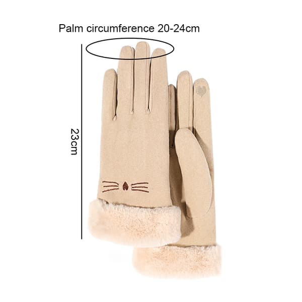 Vinterhandsker til kvinder, Touch Screen Handsker Vinter Kvinder Varme Cykel Touchscreen Termiske Handsker creamy-white