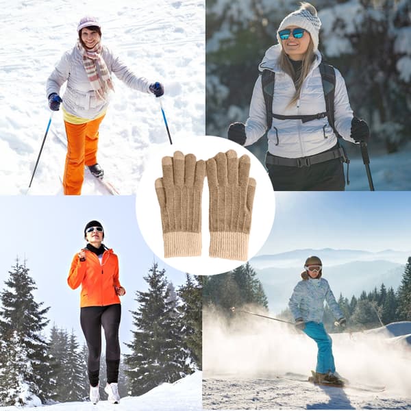 Vinter Touchscreen Stretch Termiska Magiska Handskar Varma Ullstickade Tjocka Fleecefodrade