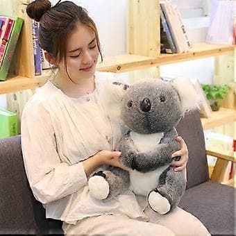 Koala Bamse Plussjdyr Simulering Koala Dukke Lekegave (Grå, 30 cm)