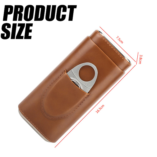Cigarrfodral Rese-Humidor, Premium Handgjort Klartexturerat Mjukt Läder & Cederträfoder, 4-I-1 Cigarrtillbehörssats, Solid Konstruktion Cigarr