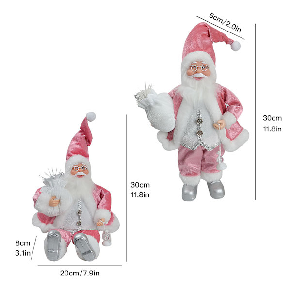 30 cm stående julemand julepynt julescene dekorationsfigurer