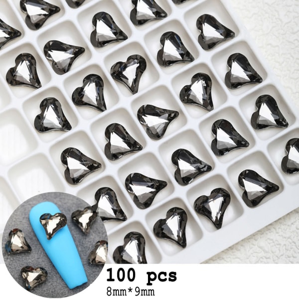 Strassikiviä 100 kpl sekamuotoisia lasijalokiviä kristallihelmiä