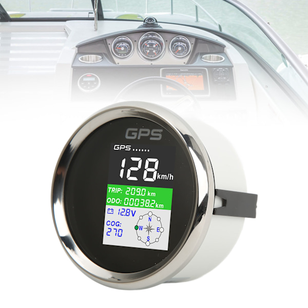 85mm GPS Speedometer Km/h Knot MPH DC9‑32V TFT Skærm IP67 Vandafvisende Hastighedsmåler Universal til Biler Motorcykler Både Sort Skive Sølv Dæksel