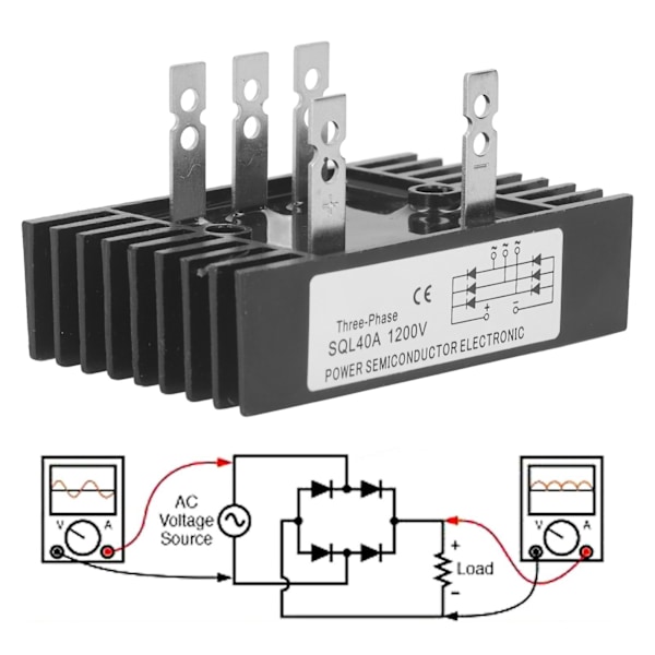 1200V Diodebrorectifikator 3-fase Nøyaktig Stabil Utgang 3-fase Høy Effekt Rettifier for Autokontroll CNC Maskiner