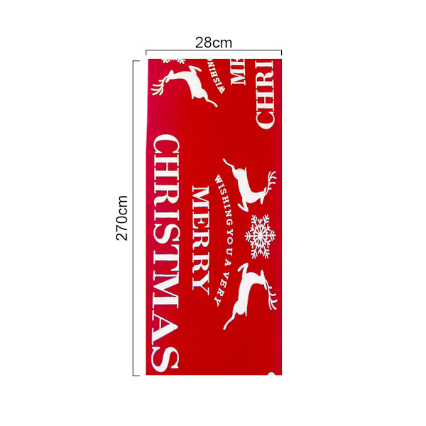 Julebordløper i lin, for julebordsdekorasjon (270*28cm) trykt rektangulær duk red snowflake elk