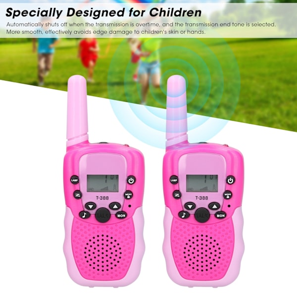 2-pack Mini Walkie Talkie Set USB Laddning Trådlös Radio Barnleksaker för Barn Födelsedag Julgåvor Rosa Europeisk 8CH PMR 446MHZ