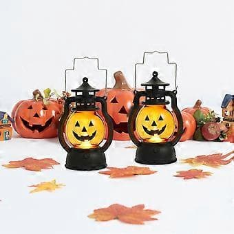 2 stk. gresskarlys Halloween håndholdt lykt Halloween dekorasjon for barn