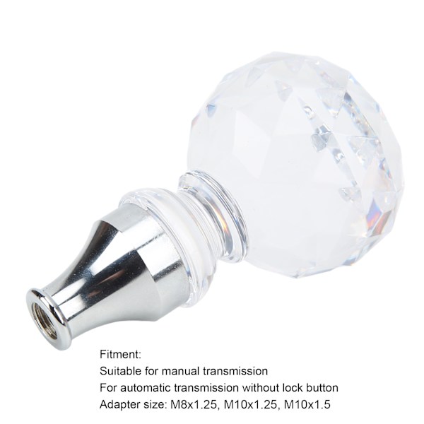 Gearskifte Knapper Universal Akryl LED Farverig Krystal Kugle Form Behagelig Greb Gearstang Hoved til Manuel Gearkasse