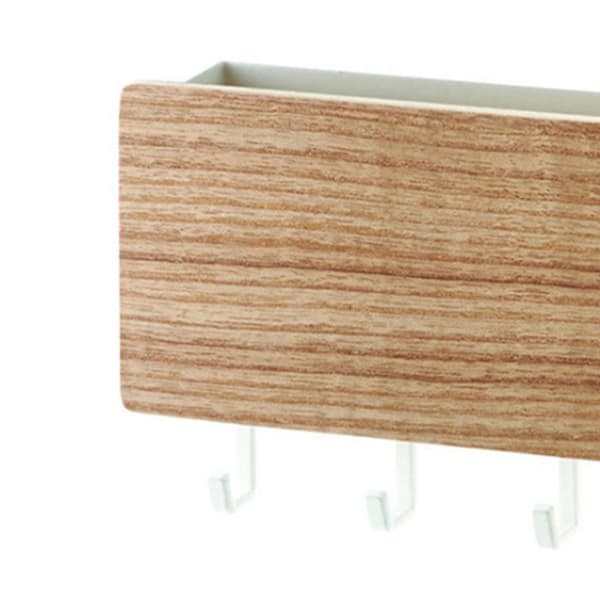 Postsorter til væg med nøglekroge, naturlig træfinish, multifunktionel solid træentréhylde til nøgler, håndtasker og tilbehør, robuste kroge
