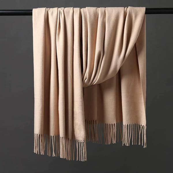 Dam Pashmina Sjal i Tjock Mjuk Kashmirull - Varm Enfärgad Stole