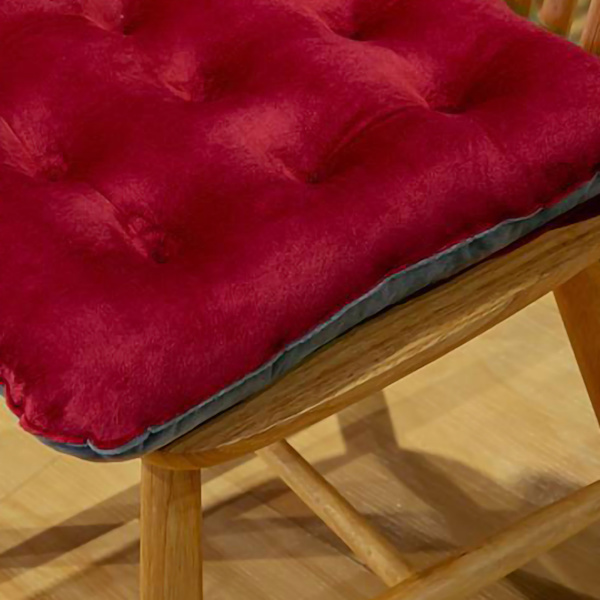 Sitteputer Koselig Fargematchende Varm Plysj Komfortabel Fyll Stol Pute for Høst Vinter Kvadrat Vinrød 40x40cm