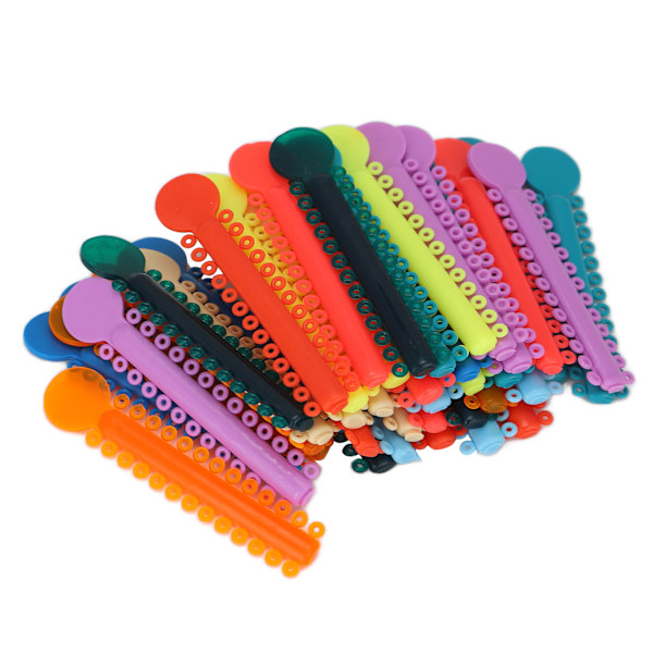 40 stk Tannregulering Ligaturbånd Plast Fargerike Tann Elastiske Ligaturbånd for Tannregulering