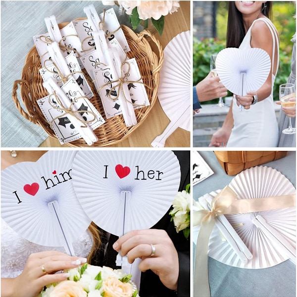 Chica Bröllopsdekorationer, Vikbara Fläktar Hjärtformad Pappersdragspelsmatta, Bröllopsgåvor för Möhippor, Babyshowers, Födelsedagsfiranden