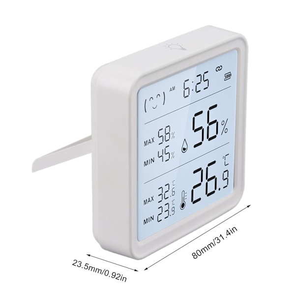 Bluetooth Fuktighet og Temperatur Sensor Monitor for Tuya Smart Trådløs Digital Hygrometer Måler for Innendørs Hjem
