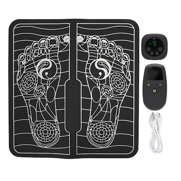 Elektrisk Fotmassagmatta USB LCD EMS Fotmassageapparat Fotstimulator