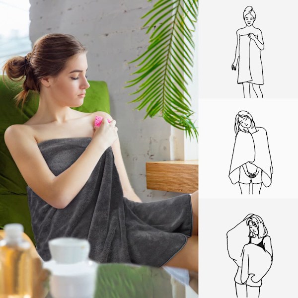 Extra Stor Mikrofiber Badhandduk, Mycket Absorberande Duschhandduksset för Inomhus- och Utomhusaktiviteter, Snabbtorkande Mjuka Badlakan för Träning,