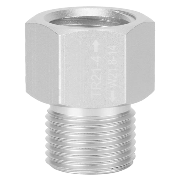 TR21x4 till W21.8‑14 Adapter Aluminium Soda Cylinder CO2 Tank Konverter Silver