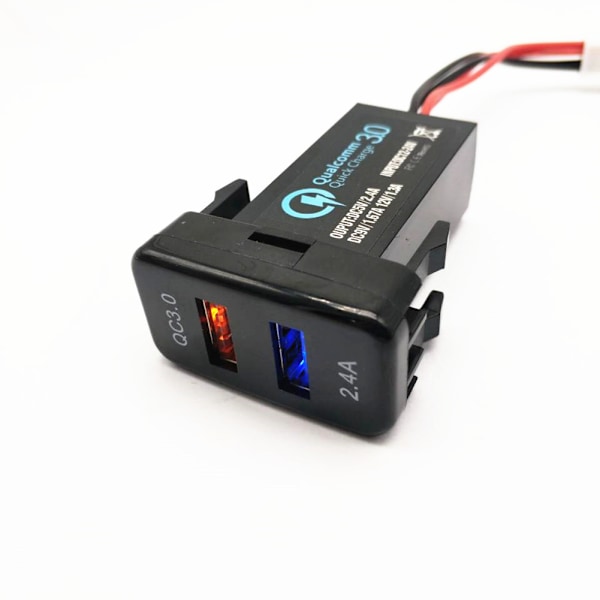 Dobbelt USB 2.0 Billader Hurtig Opladning 3.0 med Kortslutningsbeskyttelse