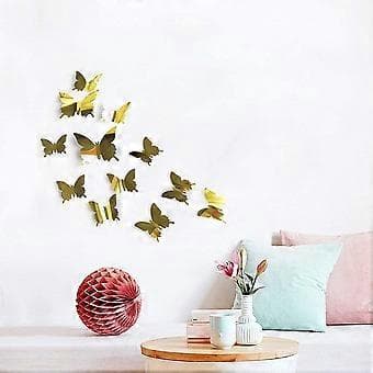Perhoset Seinäkoriste, DIY, 3D-peili, Seinätarrat