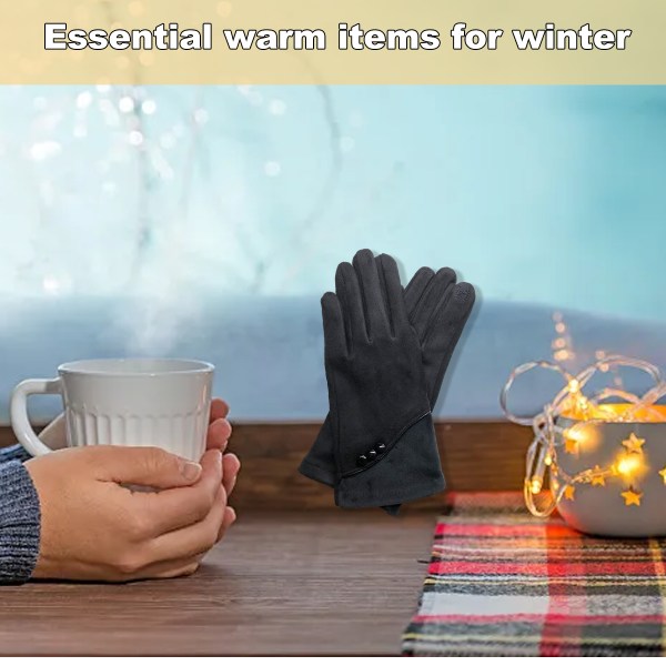 Varme vinterhandsker til kvinder med følsomme berøringsskærmfingre