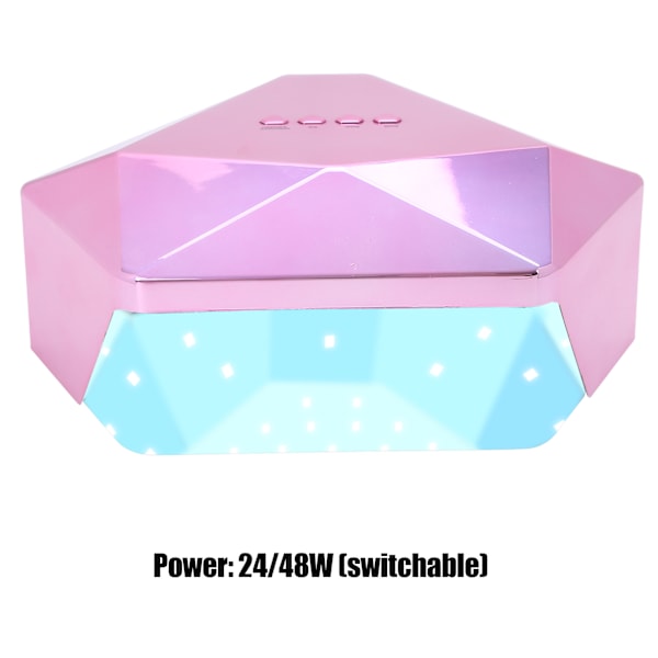 24/48W Neglegel Hærdende Lys UV LED Dobbelt Lyskilde Hurtig Neglegel Tørrelampe Pink 100‑240VEU Stik
