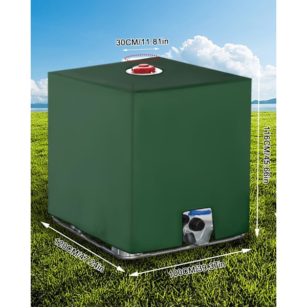 IBC Behållarskydd, Oxfordtyg Vattentätt Skyddande Överdrag För Regnvattentank, UV-Stabiliserad Solskyddshuva För 1000L IBC Tank, Alger