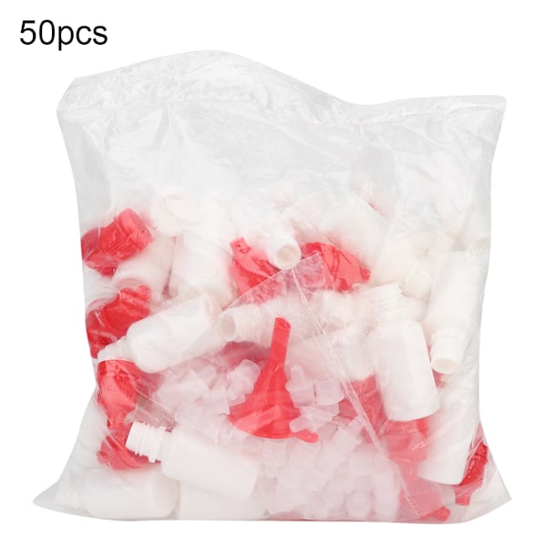 50 stk 10 ml Plast Tomme Klemflasker Øyedråpebeholder Dryppespiss Rød