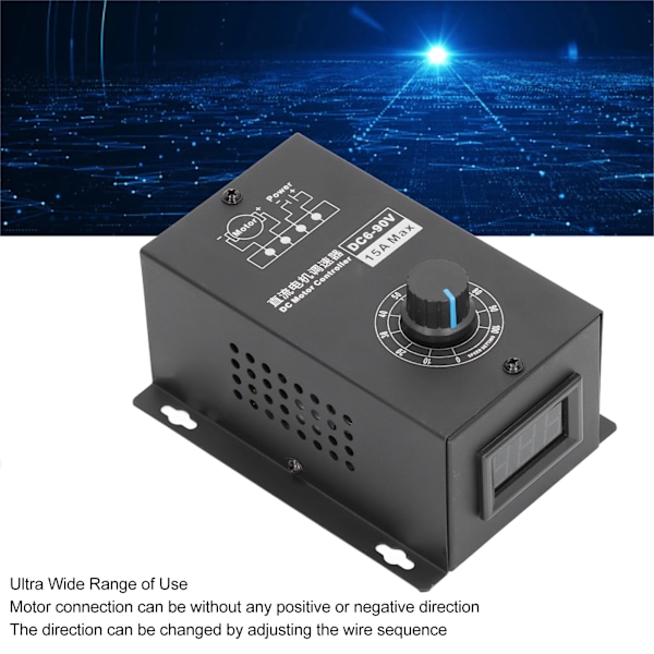 DC Motor Hastighedsregulator Governor Motorregulator Universal Frem- og Tilbagegang Rotation PWM Modul 15A