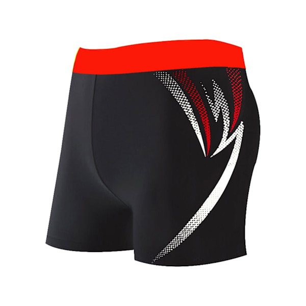 Män Badbyxor Snabbtorkande Stretch Andningsbar Slim Fit Knytband Mode Print Män Badkläder för Simning Röd XXL (100‑140kg / 220.5‑308.6lb)