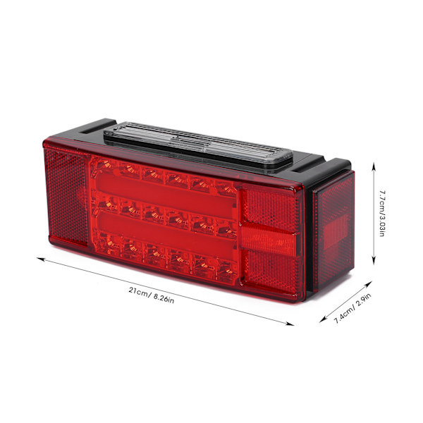 2 st LED Baklykta IP68 Vattentät Röd Baklykta Universal för Pickup Truck Båt DC12V