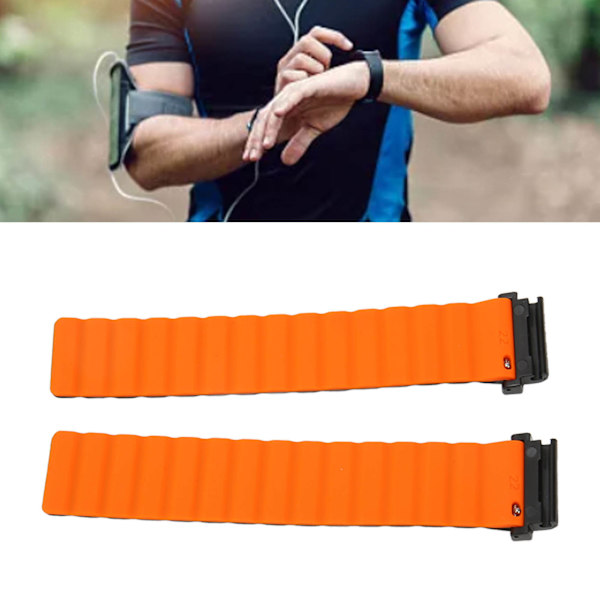 Magnetisk klokkearmbånd med hurtigutløsning for Amazfit Falcon Silikon klokkestropp for Garmin Fenix 7/6/5 Svart Oransje