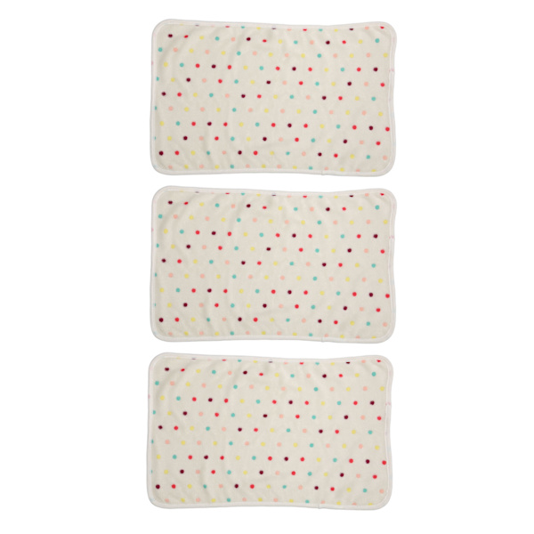3-pack Hundtäcken Super Mjukt Varm Korall Fleece Prickigt Tryck Djursömnmatta för Hundar Katter Valp Beige L